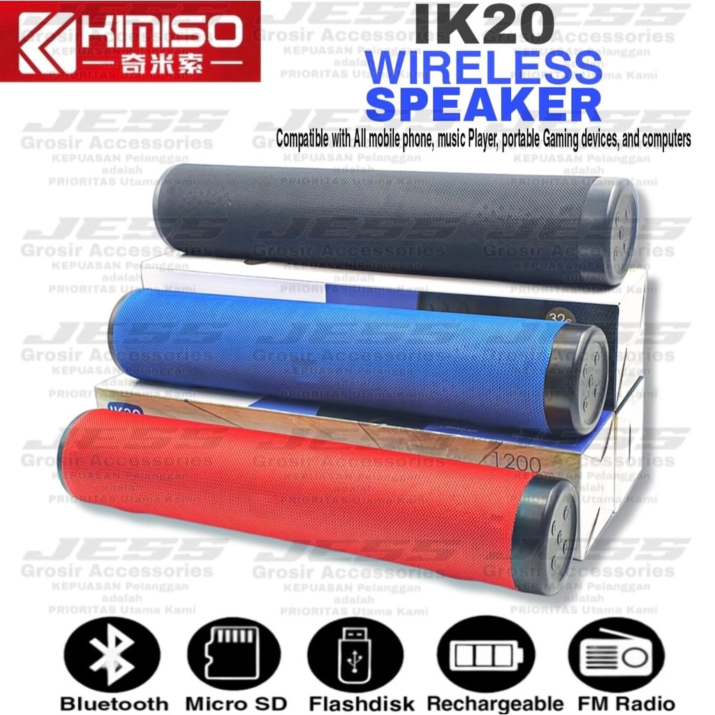 Speaker Bluetooth Kimiso IK20 SOUNDBAR Portable Wireless Bass Stereo