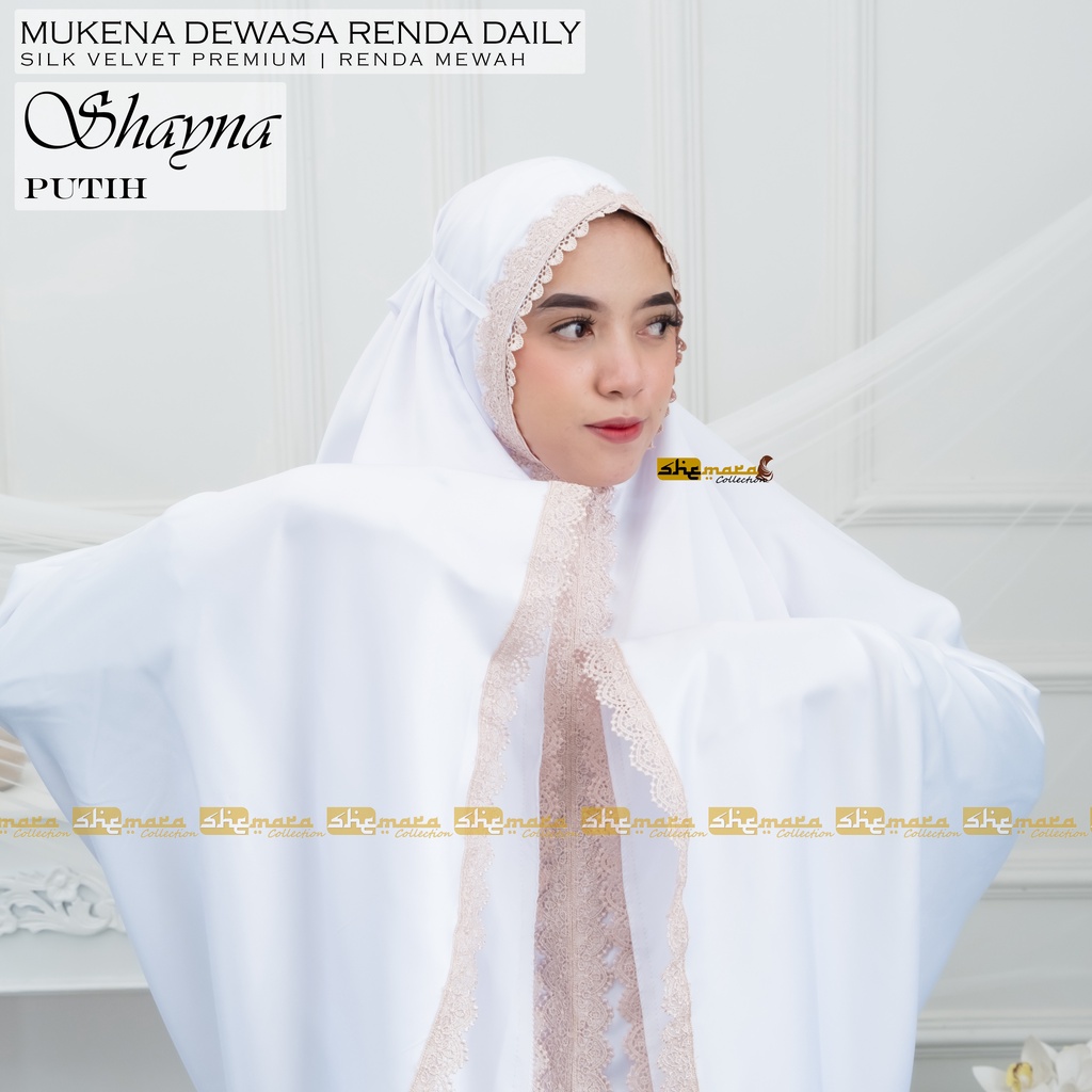 Mukena Dewasa Silky Renda Mewah Daily Silk Premium SheMara - ShaynaSeries