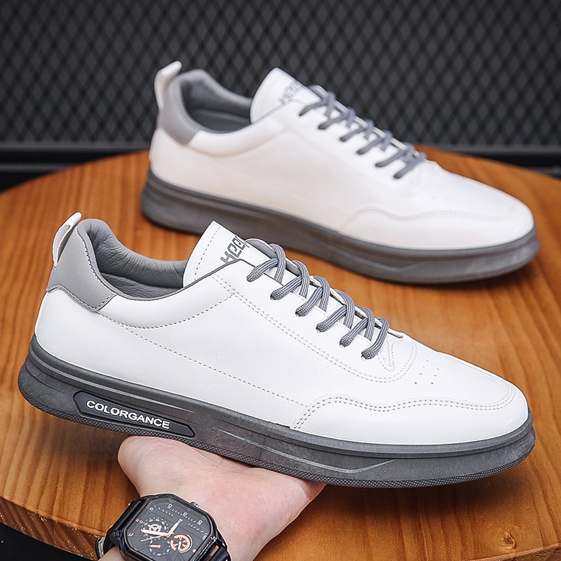 Keeping Sepatu Sneakers Pria Casual Running Sepatu Olahraga Outdoor Travelling Kuliah Kerja Putih KSC104-2