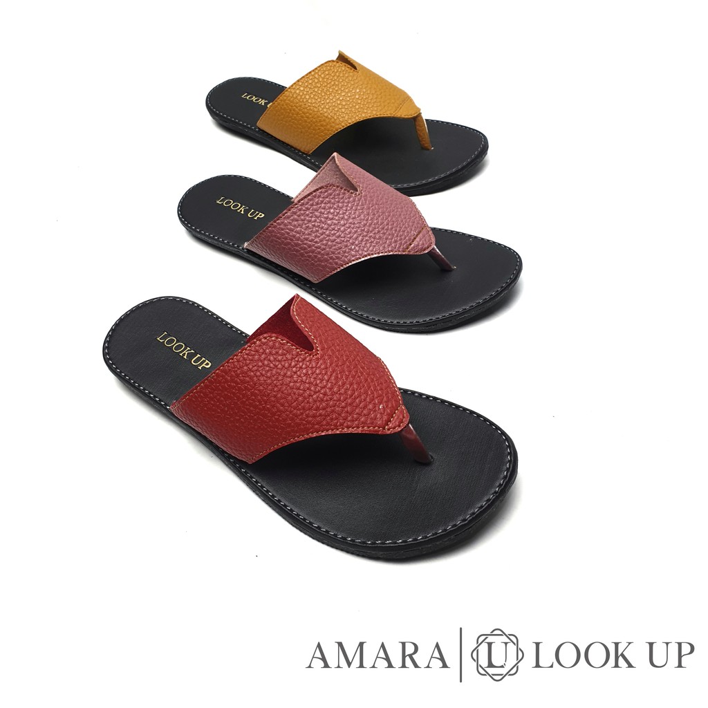 Sandal Papirut Look Up Sandal Wanita Papirut Murah Bisa COD Sandal Kulit Jepit Jempol PSHAMR - AMARA