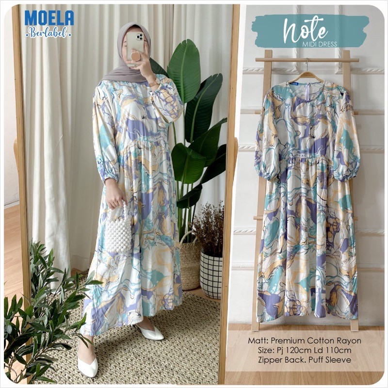 [MOELA] NOTE MIDI DRESS LONG TUNIK by moela