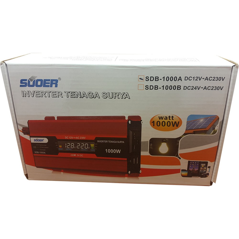 Inverter SUOER 1000w SDB-1000A with LCD Display