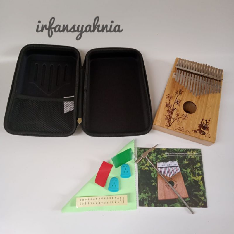 kalimba 17key fullset plus hardcase piano jari kecapi jempol