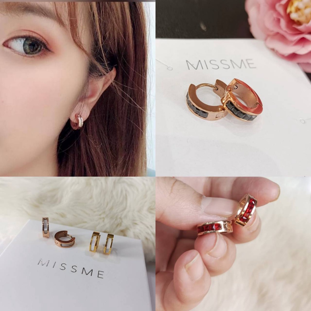 anting klip titanium simple minimalis + box