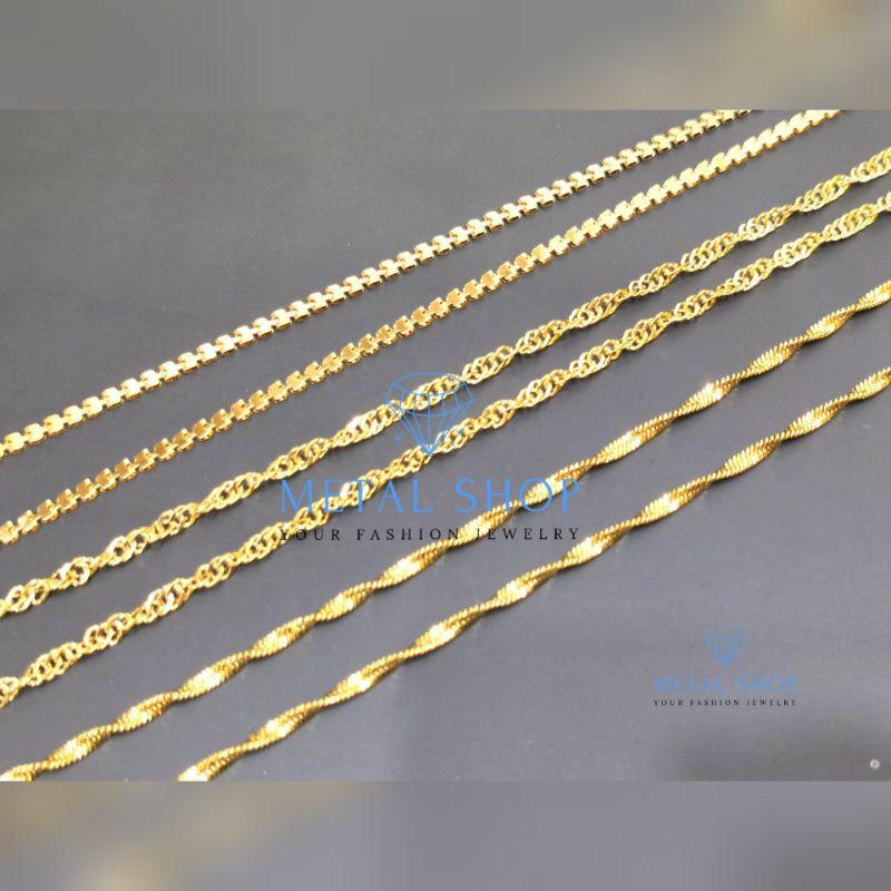 Kalung Titanium Panjang 50cm motif Variasi