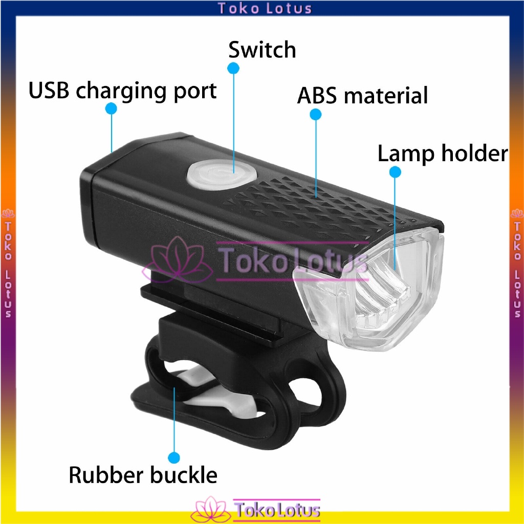 [READY STOCK] Lampu Depan Sepeda Cree Led 300lm Rechargeable