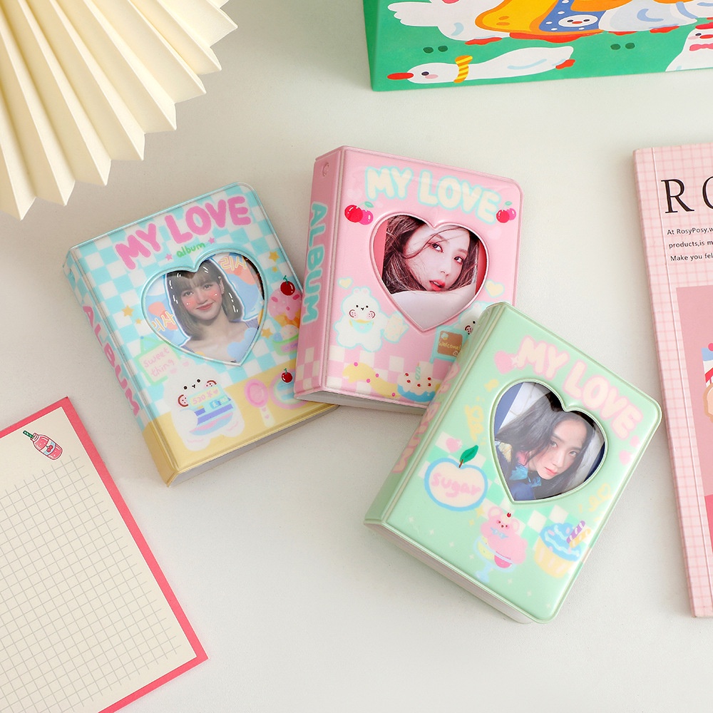 Ins Korea Album Foto Mini 3inch 32per40kantong Tempat Foto Mini Untuk Star KPOP LOMO Card Bag Photocard Collect Book