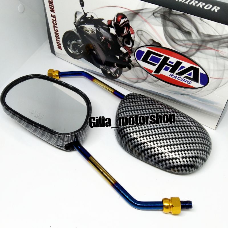 Spion Standar Carbon Twotone Yamaha Mio Mirror Bening Spion Carbon Twotone Mio Mio j dll Universal Yamaha