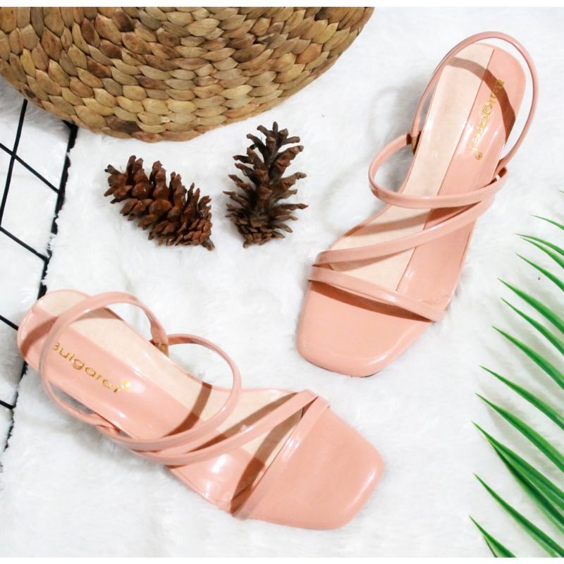 Sandal Heels Kaca Tali Wanita QUEENSHA R 72