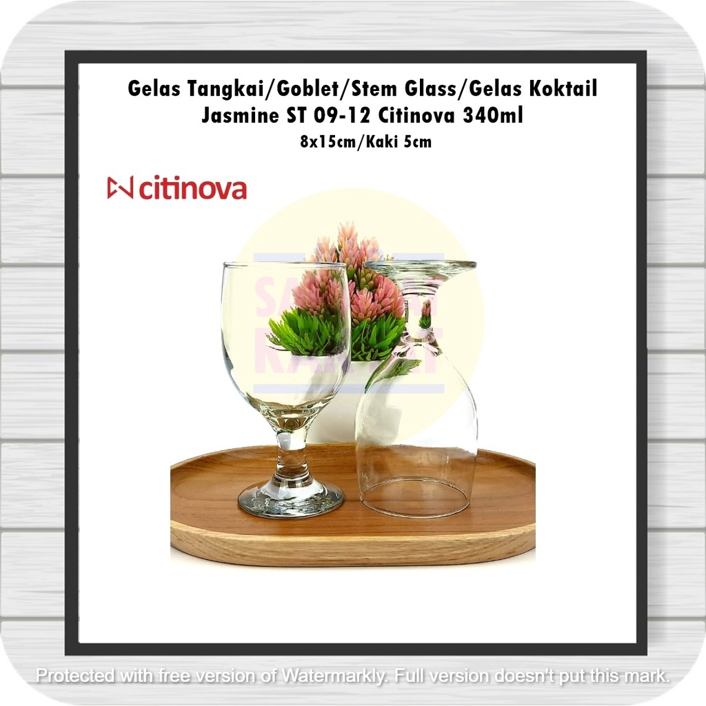 [6pcs] Gelas Tangkai/Goblet/Stem Glass Jasmine ST 09-12 Citinova 340ml