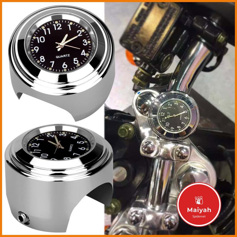 Jam Motor Jam untuk Stang Handlebar Motor Waterproof Motorcycle Clock Aksesoris variasi Setang Modif