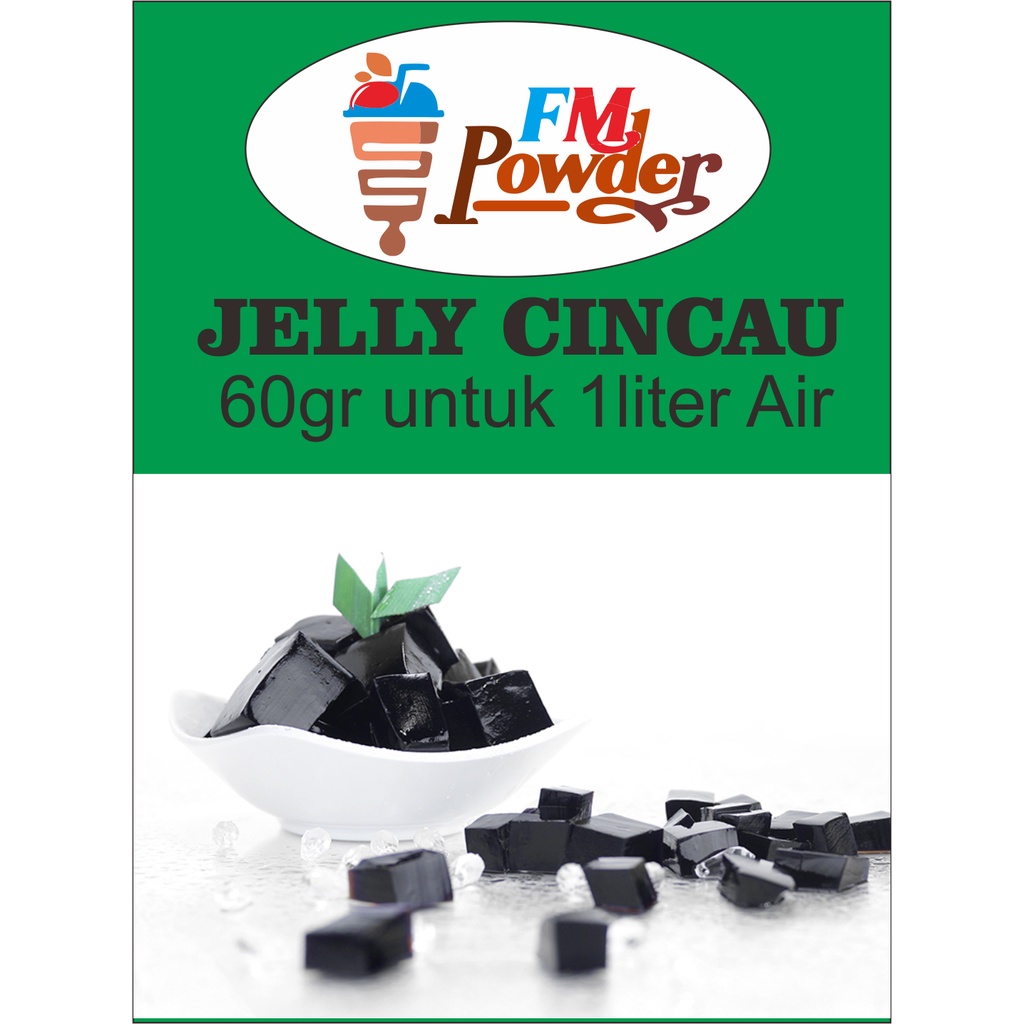 Bubuk Cincau Hitam - Topping Minuman Black Grass Jelly - fm Powder