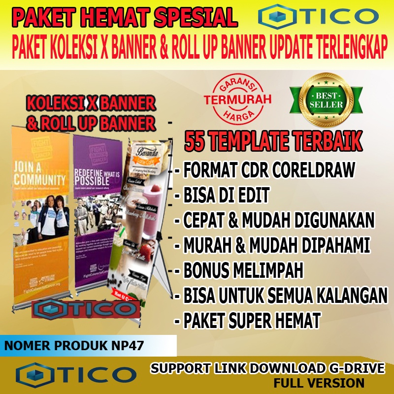 Paket Template Desain X Banner &amp; Roll Up Siap Edit Format CDR Coreldraw Usaha Percetakan Multimedia Termurah Terlaris NP47