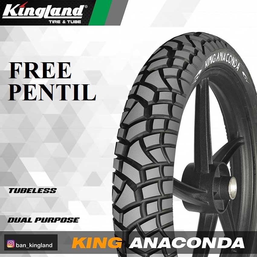 Ban Matic Kingland Anaconda 100/80-14 Tubeless Free Pentil Ban Luar Matic Ring 14