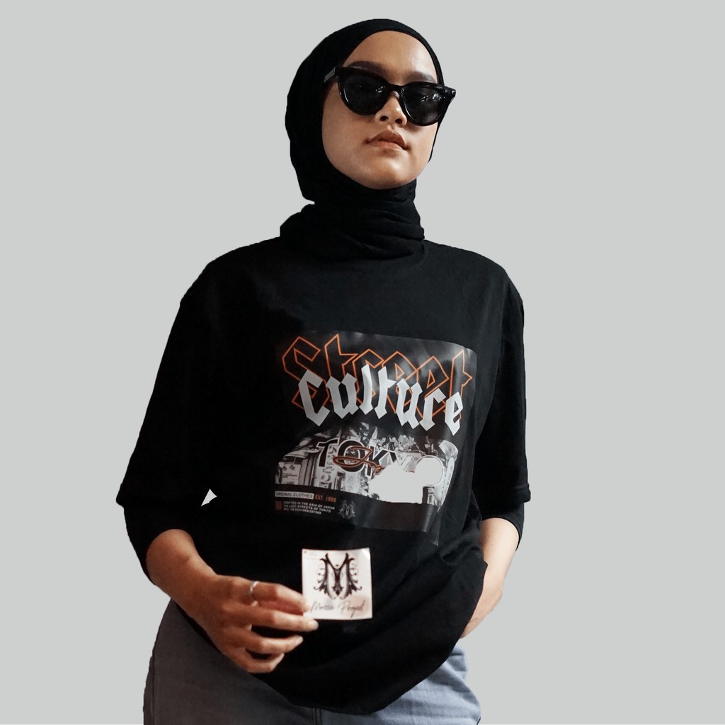 Mozzaproject Kaos Pria Wanita Katun 24s Black Series