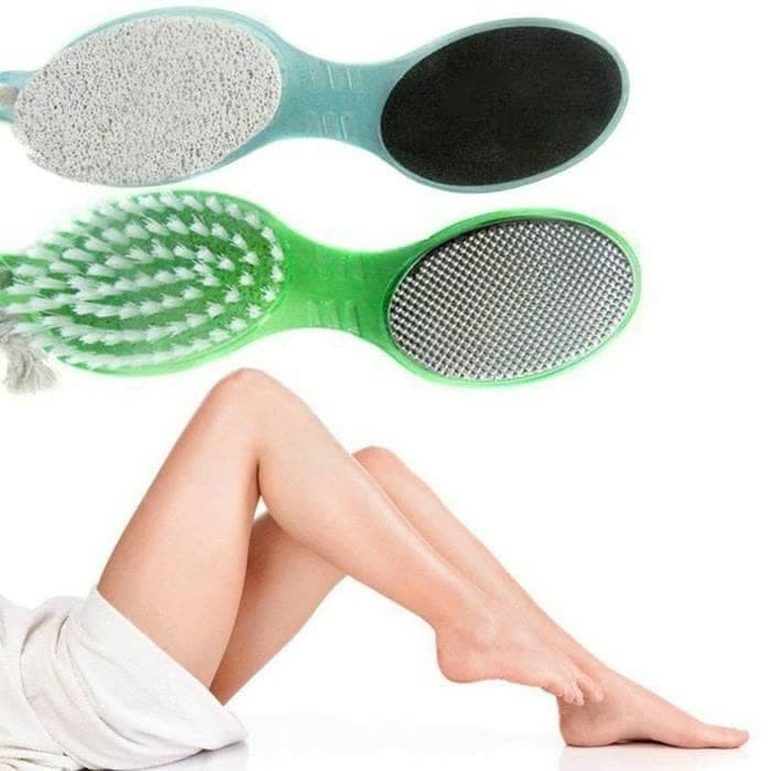 Pedicure Batu Apung Gagang 4 in 1 / Sikat Kaki / Gosokan Kaki