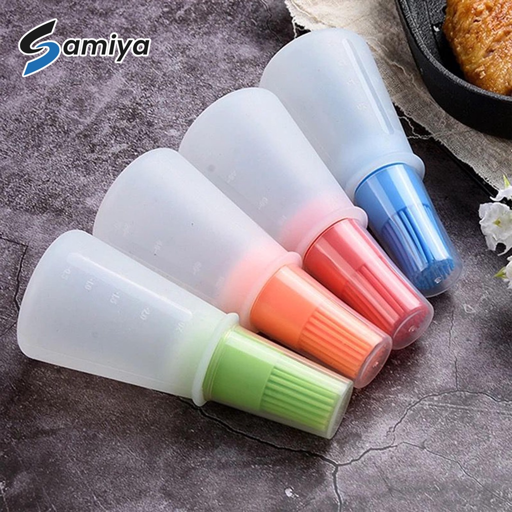 silicone oil bottle brush grill BBQ / kuas botol tempat bumbu minyak panggang kue roti ayam bakar / baking kitchen tool brush kuas sikat silikon