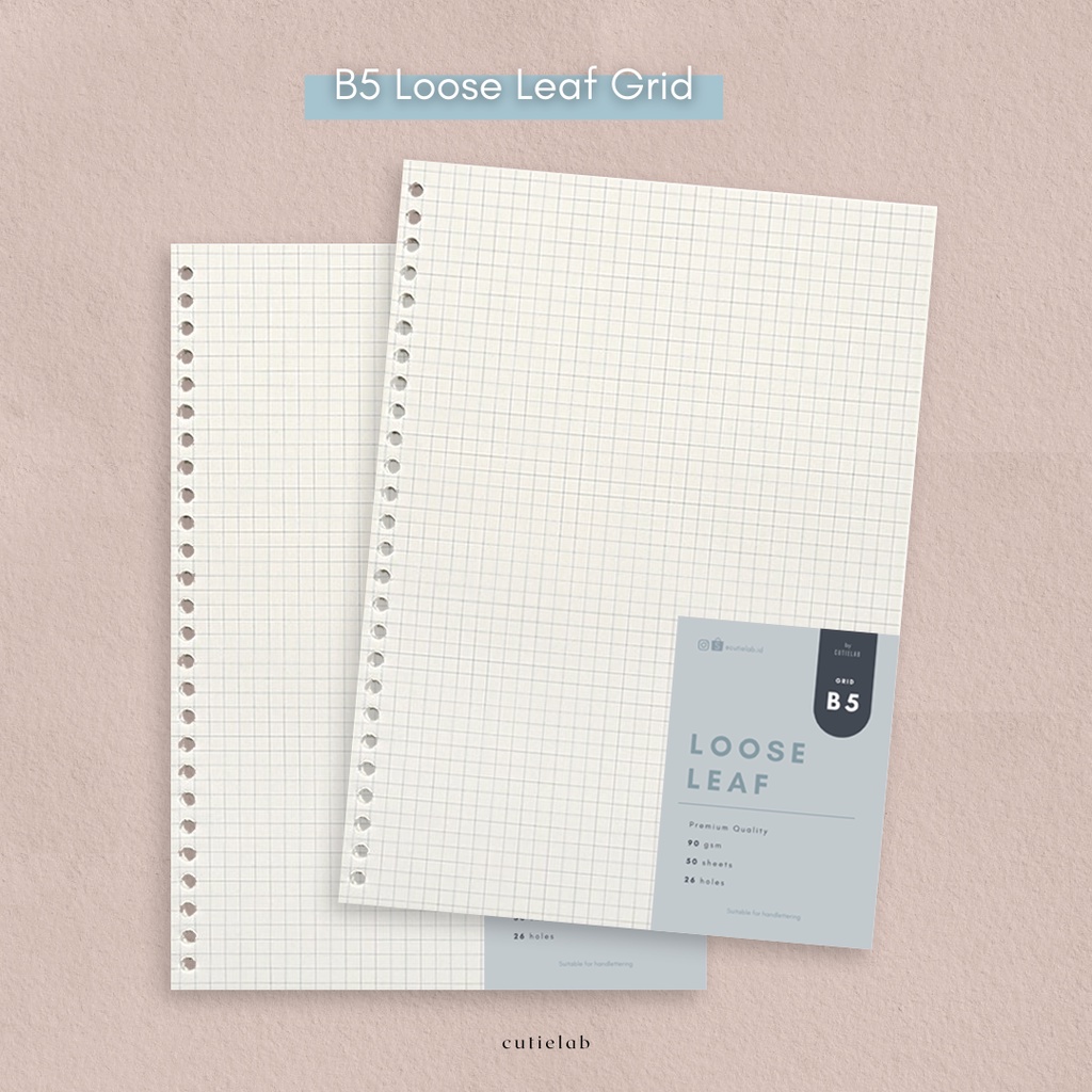 

B5 Loose Leaf Premium Grid – Isi Refill Kertas Binder by Cutielab
