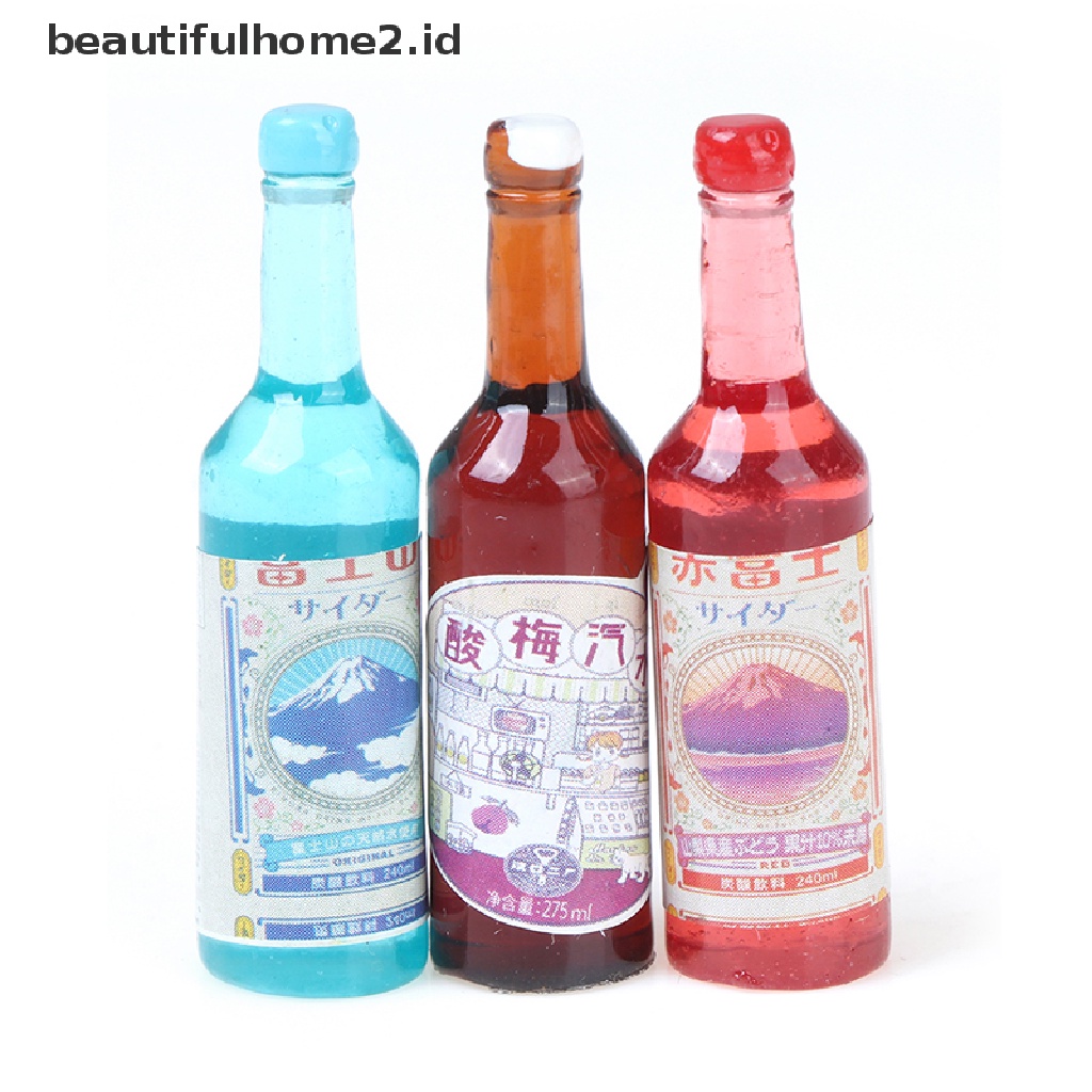 (Beautifulhome2.Id) 5pcs / Set Mainan Miniatur Botol Soda Skala 1: 12 Untuk Dekorasi Rumah Boneka