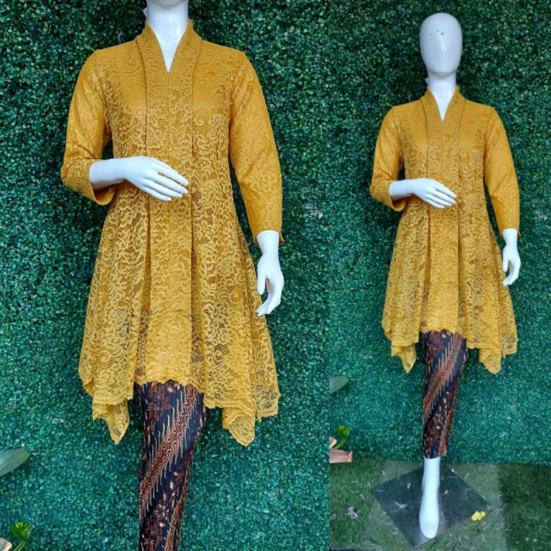 Setelan Kebaya Brokat / Kartini Brokat / Kebaya Modern /Kebaya Busui /Setelan Kebaya/ Ajc Kebaya-Gold