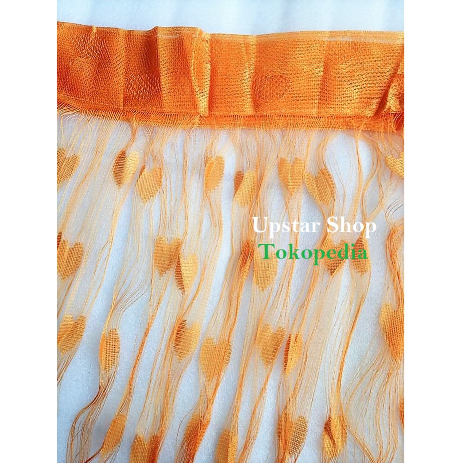 Tirai Benang Motif Love Tirai Benang Heart Motif Tirai Benang Korea - Orange Murah