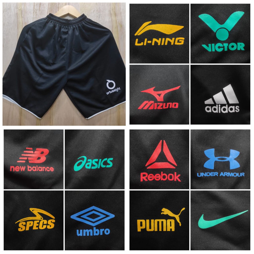 CELANA PENDEK OLAHRAGA HITAM / Celana Polos Logo Sport / Celana Volly Badminton Pria Murah