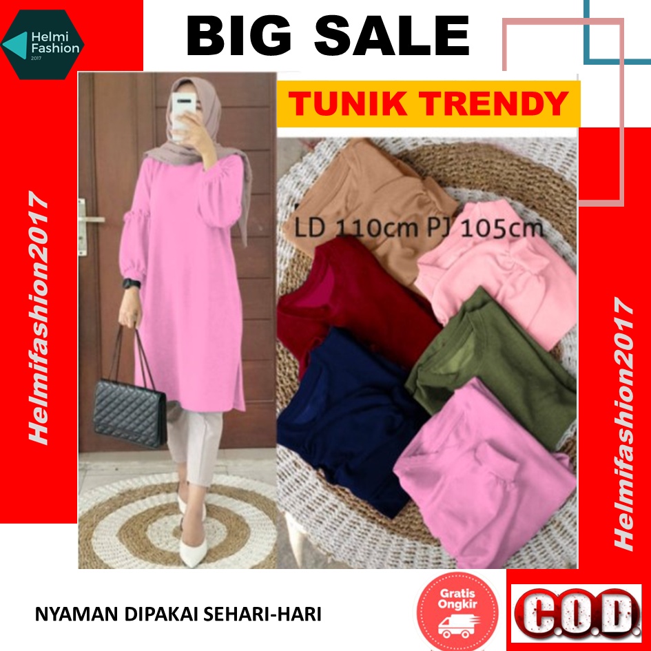 Kaos tunik wanita import Tunic Cewek Dewasa Lengan Panjang Kekinian Polos Trendy Modern Premium Jumb