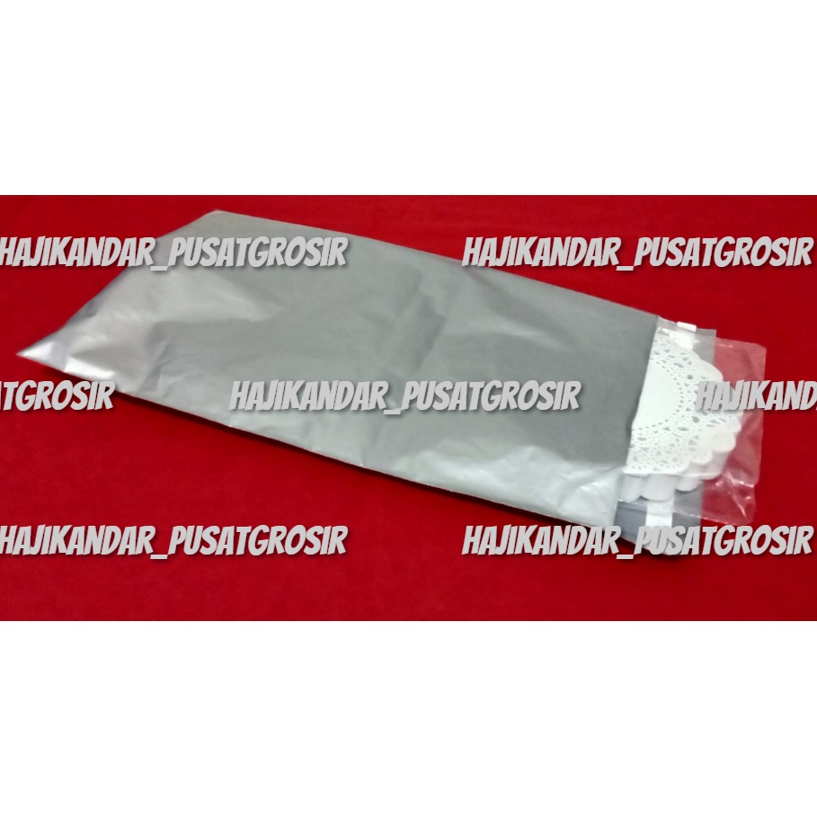 

plastik Packing Polymailer UK (20 x 30 )Warna Silver Isi 100 pcs