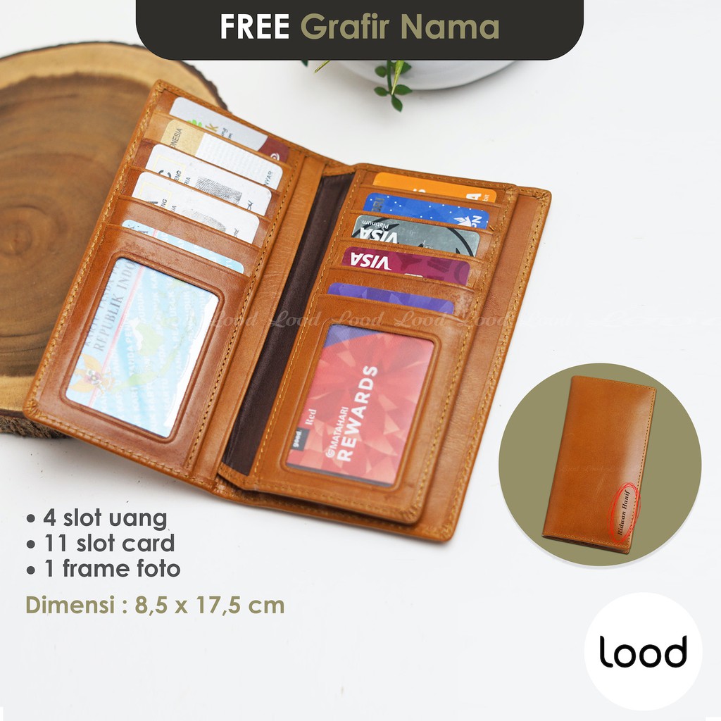 DOMPET KULIT PANJANG PRIA WANITA ASLI ORIGINAL 100% UNISEX SOWA WALLET - GRATIS UKIR NAMA