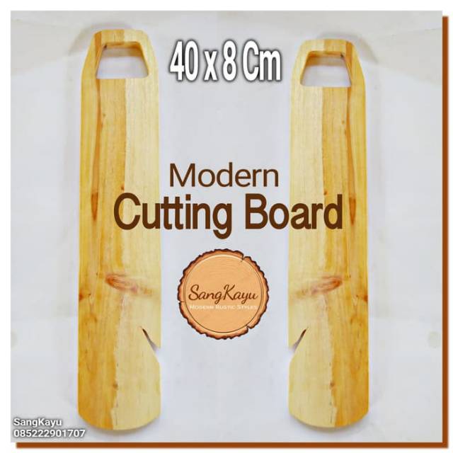 Modern Cutting Board 8x40 cm Talenan kayu modern unik chopping board 7
