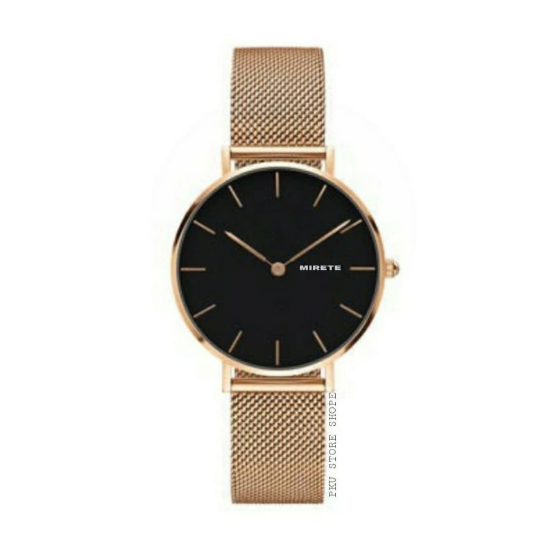 Bess saller [COD] JAM Tangan wanita mirete Water Resistant COD | Jam tangan wanita elegan model bulat || Rantai pasir || jam tangan wanita murah || Free batrai cadangan
