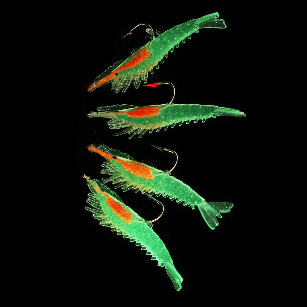 Shengyao 1Pcs Softworm Udang Umpan Pancing 6cm 3g Luminous Shrimp Fishing Lure Ikan Bass Wobbler Kail Memancing Tackle