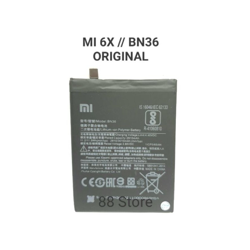 BATERAI BATRE BATTERY XIAOMI MI 6X / BN36 ORIGINAL