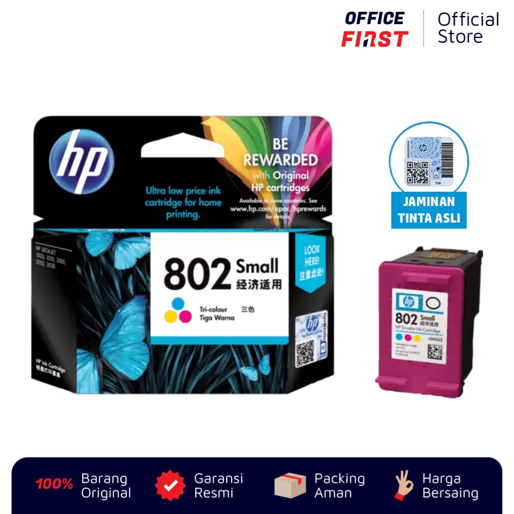 Tinta HP 802 Color Warna Small CH562ZZ / Deskjet 1000 2000 2050 etc