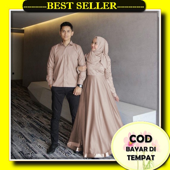 Baju Gamis Cauple Keluarga 2022 Baju Couple Muslim Gamis Syari Dress Pasangan Cauple Suami Istri Kap