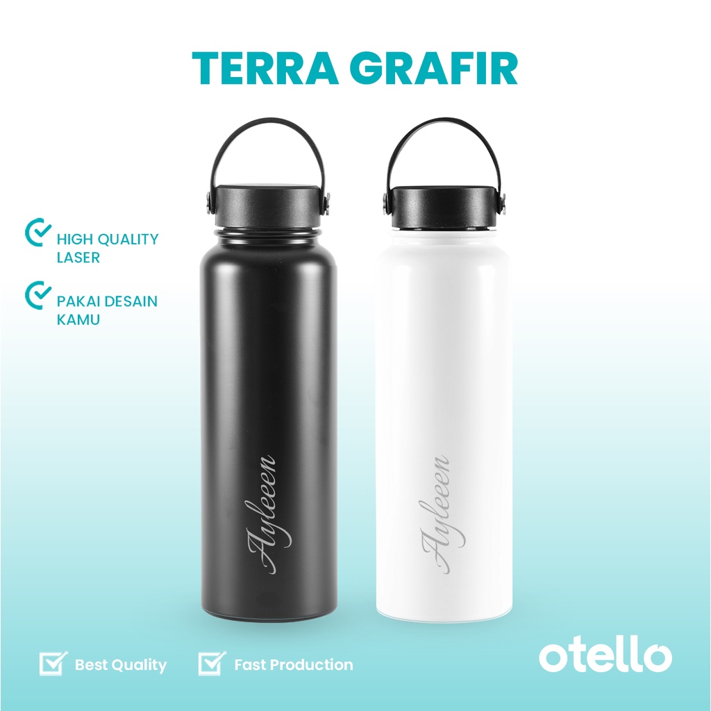 Custom Terra Tumbler Botol Minum 1 Liter BPA Free Otello Water Bottle Air Minum Stainless 1000ml Premium Tumblr Original