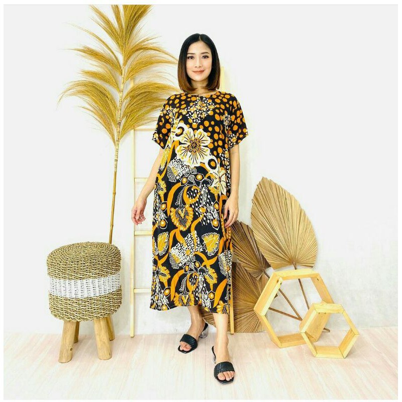 Daster Batik Rayon Murah Base Print Motif Random Busui