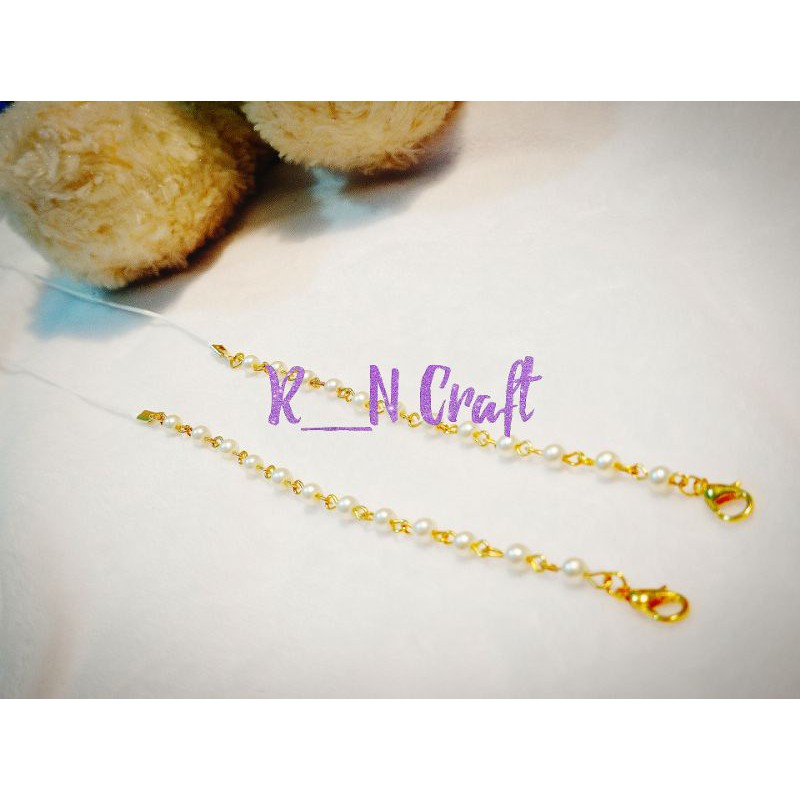 Strap masker mutiara / Tali masker mutiara/Cantolan masker mutiara/ Kalung masker mutiara