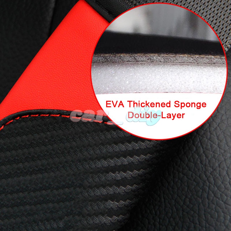 Cover Pelindung Bahu Bahan Kulit Carbon Fiber Untuk Sabuk Pengaman Mobil Universal