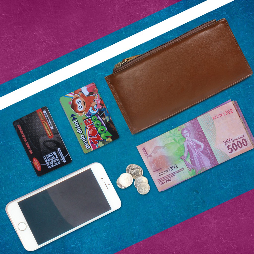 Dompet kartu panjang Pria Wanita Multifungsi 17Slot card Garansi Bahan 100% KULIT - DKP