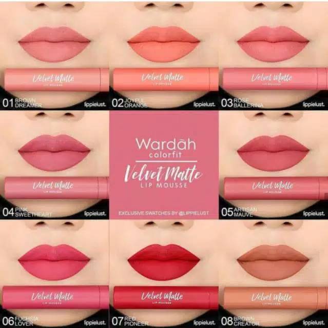 WARDAH VELVET MATTE LIP CREAM LIP MOUSSE ~ Best Seller ~ Original 100%