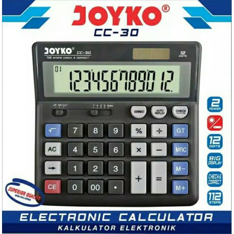 

Kalkulator CC-30 Joykp Calculator 12 Digits Check Correct