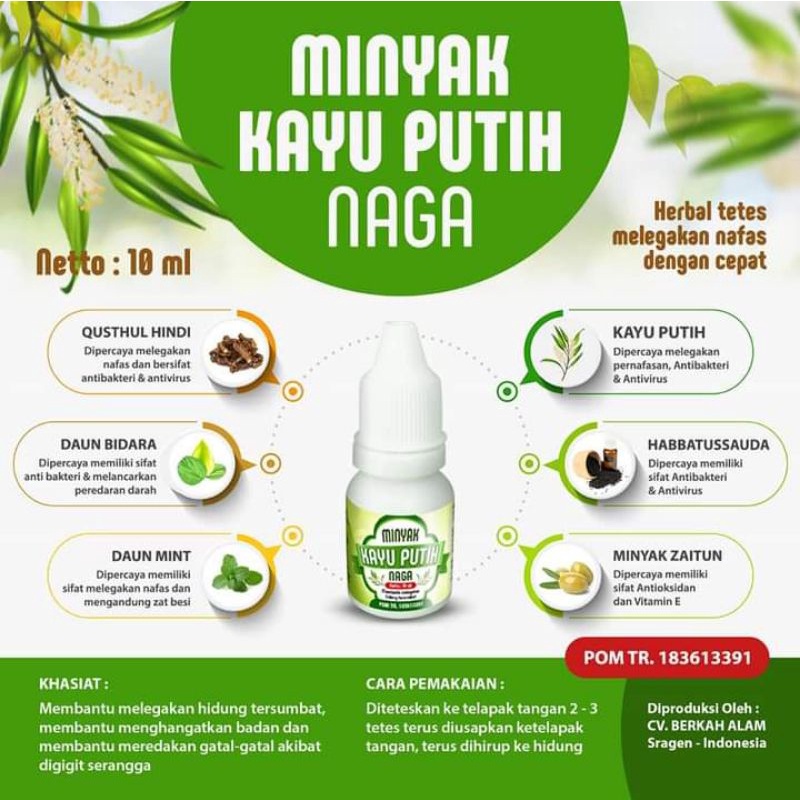 minyak kayu putih minyak herbal tetes pelega tenggorokan filek batuk