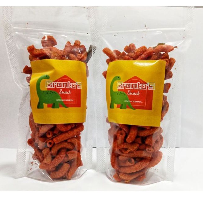 

Bronto's snack makaroni pedas daun jeruk