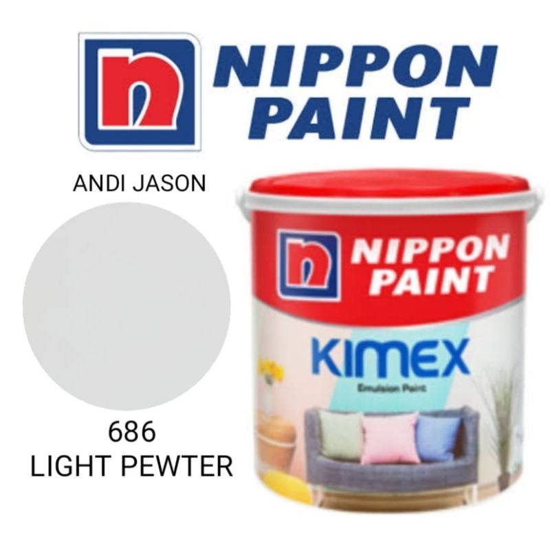 CAT TEMBOK KIMEX NIPPON PAINT 4.5KG / GALON / CAT DINDING / CAT AIR NO 686 LIGHT PEWTER