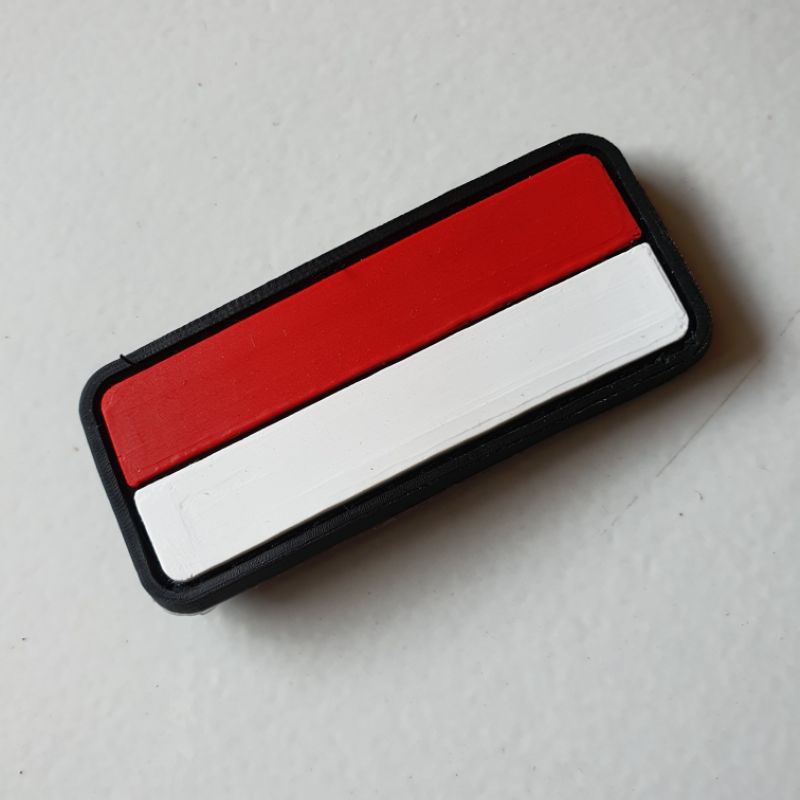 PATCH RUBBER LOGO BENDERA MERAH PUTIH INDONESIA KECIL 6 x 2/TEMPELAN EMBLEM KARET VELCRO