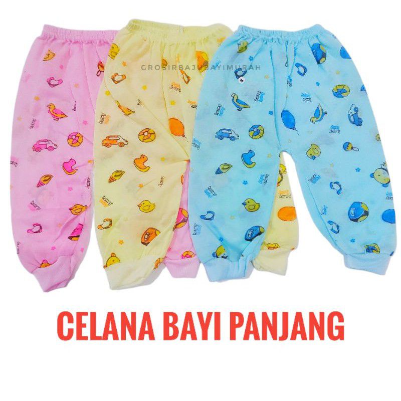 12pcs celana panjang bayi new born murah | celana panjang anak bayi motif| celana bayi warna