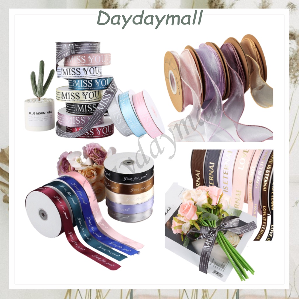 PITA BUKET BUNGA / PITA KADO MOTIF I MISS YOU / LOVE IS ETERNAL / LOVE FOREVER / ORGANZA (ECER PER METER) PITA KADO HAMPERS GIFT BOUQUET / PITA BALON COD KB42 KB44 KB45 KB46 [1KG=400PCS]