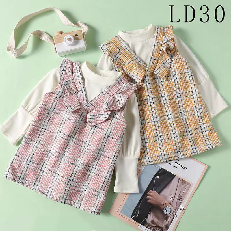 Dress Anak Perempuan 2in1 import premium 1-3 Tahun