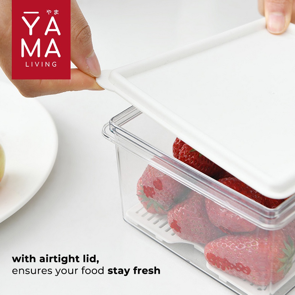 YAMA KUNA Fridge Food Storage Box Kotak Penyimpanan Makanan Kulkas Dengan Saringan